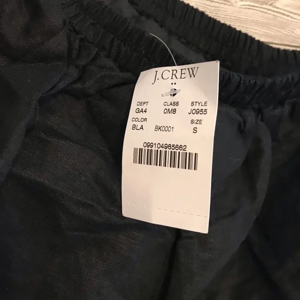 NWT J. Crew One Shoulder Ruffle Black Dress Sz S - Picture 5 of 9